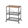 CARRITO ORGANIZADOR MULTIUSO ACERO Y MDF 3 NIVELES CON RUEDAS