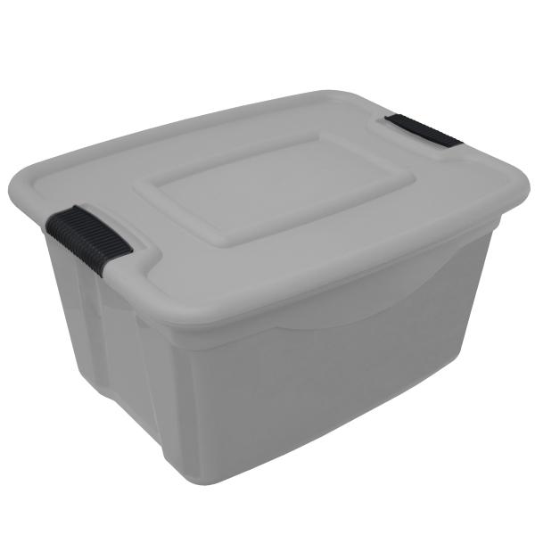 CAJA CON TAPA DE PLÁSTICO 19 L GRIS