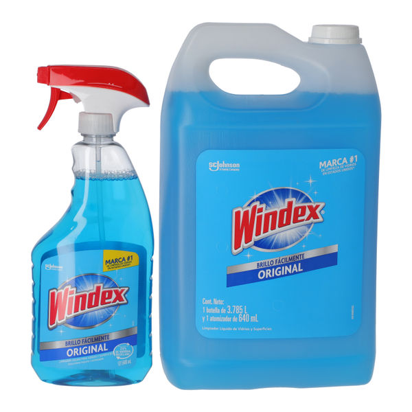 WINDEX GALÓN 3.78L + ATOMIZADOR 640 ML