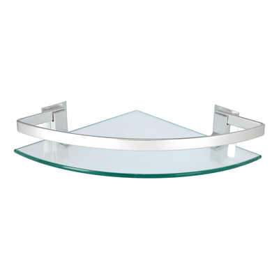 ORGANIZADOR PARA BAÑO ESQUINERO VIDRIO Y ALUMINIO 1 REPISA RESISTENTE A LA HUMEDAD