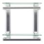 REPISA DE DOBLE BARRA COLOR PLATA CON CRISTAL 28.5 X 28.5 X 12 CM