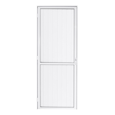 PUERTA EXTERIOR BATIENTE 80 X 210 CM IZQUIERDA BLANCO ALUMINIO