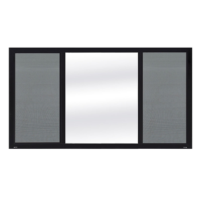 VENTANA DOBLE CORREDIZA DE ALUMINIO 180 X 120 CM DERECHA E IZQUIERDA CHOCOLATE
