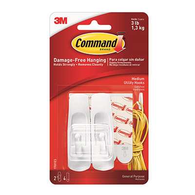 GANCHO COMMAND USO GENERAL, MEDIANO, BLANCO, 2 UND