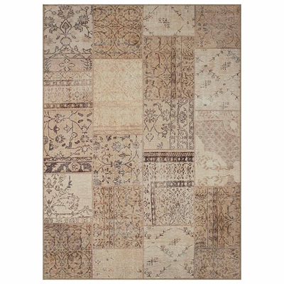 TAPETE PARA SALA CHENILLE DE POLIÉSTER 190 X 290 CM BEIGE ESTILO ELEGANTE