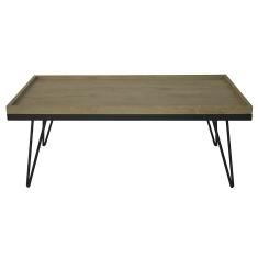 MESA CENTRO DECORATIVA OSLO MDF Y METAL 110 X 60 X 40 CM CAFÉ