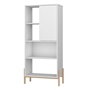 LIBRERO MINIMALISTA BLANCO, MUEBLE ORGANIZADOR CON PUERTA Y ESTANTES