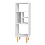 LIBRERO MINIMALISTA BLANCO, ORGANIZADOR AMPLIO CON 5 ESTANTES, MATERIAL MDF.