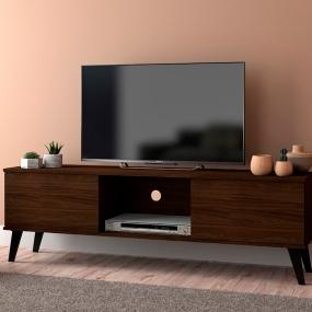 MUEBLE PARA TV HASTA 60 PULGADAS MADERA ROBLE OSCURO 135 X 36 X 50 CM