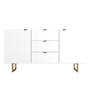 CAJONERA CÓMODA MADERA MDF BLANCA 3 CAJONES MODERNA CON PUERTAS Y PATAS DE METAL