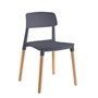 SET DE 4 SILLAS DE COMEDOR ESTILO EAMES, SILLAS MODERNAS Y MINIMALISTAS GRISES CON PATAS DE MADERA