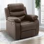 SILLON REPOSET RECLINABLE INDIVIDUAL, TAPIZADO EN SIMIL CUERO COLOR MARRON