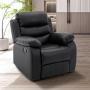 SILLON REPOSET RECLINABLE INDIVIDUAL, TAPIZADO EN SIMIL CUERO COLOR NEGRO