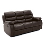 SILLON REPOSET 3 CUERPOS, TAPIZADO SIMIL CUERO, SILLON RECLINABLE COLOR MARRON