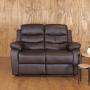 SILLON REPOSET 2 CUERPOS, TAPIZADO SIMIL CUERO, SILLON RECLINABLE COLOR MARRON