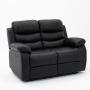 SILLON REPOSET 2 CUERPOS, TAPIZADO SIMIL CUERO, SILLON RECLINABLE COLOR NEGRO