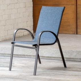 SILLA FIJA AZUL SLING ESTRUCTURA DE ACERO
