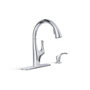 LLAVE PARA FREGADERO MONOMANDO CROMO MANDO EXTRAÍBLE 10" CON DISPENSADOR
