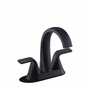 LLAVE PARA LAVABO DUOMANDO NEGRA CURSIVA CONTROL SEPARADO DE AGUA