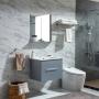 MUEBLE PARA BAÑO FLOTANTE LOTUS 24" GRIS PVC CON ESPEJO Y LAVABO
