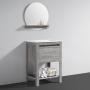 MUEBLE PARA BAÑO DE PISO MANHATTAN 24" GRIS PVC CON ESPEJO Y LAVABO