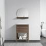 MUEBLE PARA BAÑO DE PISO MANHATTAN 24" CAFÉ PVC CON ESPEJO Y LAVABO