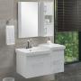 MUEBLE PARA BAÑO FLOTANTE SEVILLA 32" BLANCO PVC CON BOTIQUÍN ESPEJO Y LAVABO