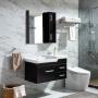 MUEBLE PARA BAÑO FLOTANTE SEVILLA 32" NEGRO PVC CON BOTIQUÍN ESPEJO Y LAVABO