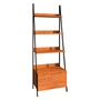 ESTANTE MADERA 5 NIVELES 63.2 X 40.4 X 180 CM CON PUERTA INFERIOR TZALAM TEXTURIZADO