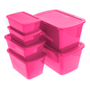 SET 6 CAJAS ORGANIZADORAS SÓLIDAS 302, 61, 15, 11 L PLÁSTICO FIUSHA APILABLE