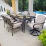 JUEGO DE JARDÍN COMEDOR LAUREL OKAS 7 PIEZAS NEGRO