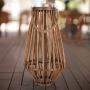 LINTERNA JARDÍN 42CM MADERA CAFÉ
