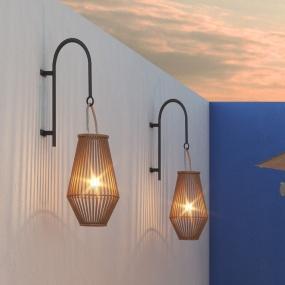 LINTERNA JARDÍN 62CM MADERA CAFÉ