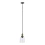 LÁMPARA COLGANTE VINTAGE DE VIDRIO Y METAL NEGRO MATE 1 LUZ KNOLLWOOD