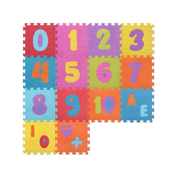TAPETE INFANTIL EVA NUMEROS Y VOCALES 31.5 X 31.5 CM APRENDIZAJE INTERACTIVO