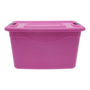 CAJA ORGANIZADORA SÓLIDA 19 L PLÁSTICO TAPA GORILA LOCK MAGENTA CON BROCHE