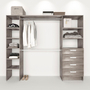 CLÓSET AGLOMERADO ARMABLE 180 X 220 X 39 CM GRIS CENIZO CON 4 CAJONES