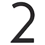 NÚMERO 2 NEGRO DE 15.2 X 5.5 CM
