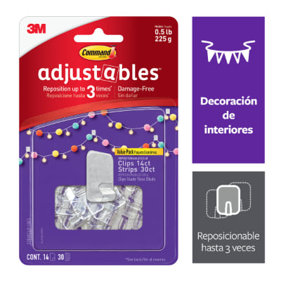 COMMAND CLIPS REPOSICIONABLES, 14 PZAS