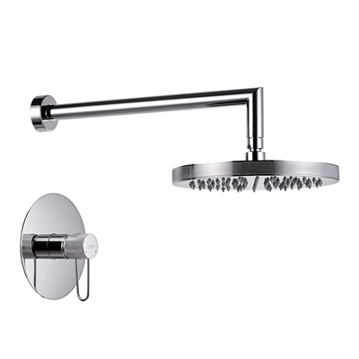 KIT DE REGADERA CON MONOMANDO REDONDA CROMO PULIDO TIPO LLUVIA AHORRADOR DE AGUA