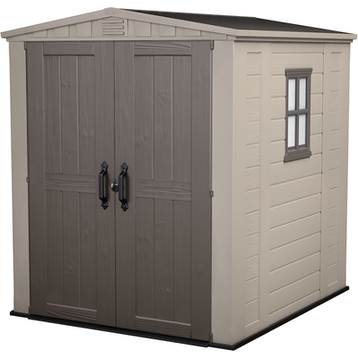 DEPOSITO EXTERIORES FACTOR 178X195X208 CM (DOBLE PUERTA) COLOR BEIGE / TOPO