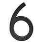 NÚMERO "6" NEGRO DE 15.2 CM