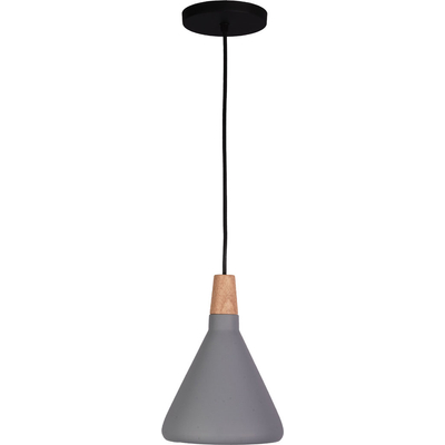 LUMINARIO COLGANTE MAXXI 8038 COLOR GRIS DETALLE MADERA