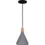 LUMINARIO COLGANTE MAXXI 8038 COLOR GRIS DETALLE MADERA