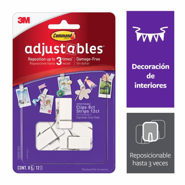 COMMAND CLIPS DE FOTOS REPOSICIONABLES, 8 PZAS