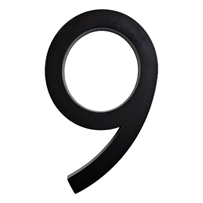 NÚMERO 9 EN METAL 15.2 CM