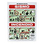LETRERO "QUÉ HACER EN CASO DE SISMO/INCENDIO" DE 21.6 X 30.5 CM MULTICOLOR