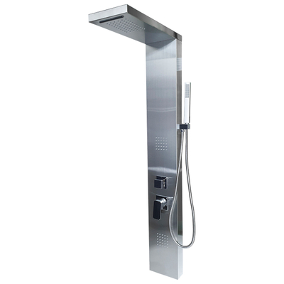 PANEL DE DUCHA CON HIDROMASAJE Y CASCADA ACERO INOXIDABLE 4 SALIDAS TIPO SPA