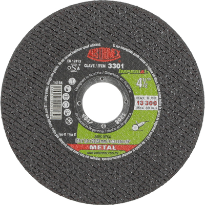 DISCO DE CORTE METAL PARA ESMERILADORA ANGULAR 4 1/2"