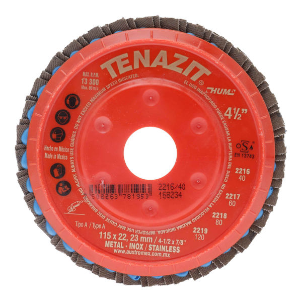 DISCO LAMINADO METAL PARA ESMERILADORA 4 1/2" GRANO 40